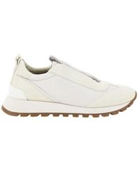 Brunello Cucinelli - Zapatillas Blancas Con Perlas Para Mujeres, Mujer, Talla - Lyst