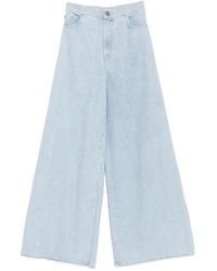 Max Mara - Jeans ,Blauw ,Denim Wide Leg Denim Palazzo Broek - Lyst