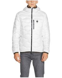 Blauer - Weiße reißverschluss kapuzenjacke - Lyst