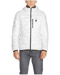 Blauer - Witte Jas Met Rits En Capuchon - Lyst