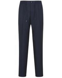 Etro - Broeken ,Blauw ,Wol Wollen Joggingbroek Van Linnen - Lyst