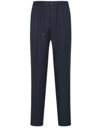Etro - Broeken ,Blauw ,Wol Wollen Joggingbroek Van Linnen - Lyst