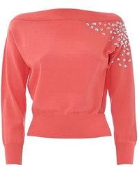 Kocca - Pullover mit bootsausschnitt und strsteinen - Lyst