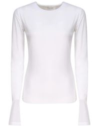 Sportmax - Weiße pullover für sportlichen look - Lyst