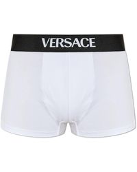 Versace - Ondergoed ,Wit ,Katoen Katoenen Boxershorts Met Logo - Lyst