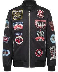 Philipp Plein - Jassen ,Zwart ,Nylon Nylon Bomber Patches - Lyst