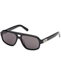 Gcds - Occhiali da sole squadrata nero lucido stile - Lyst