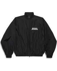 Balenciaga - Jassen ,Zwart ,Katoen Masking Tape Tracksuit Jacket Medium Fit - Lyst