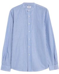 Aspesi - Gestreepte Koreaanse Kraag Shirt - Lyst