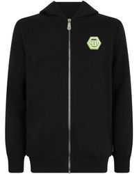 Philipp Plein - Hoodies & Sweatvesten ,Zwart ,Katoen Hoodie Sweatjacket Ls Iconic Plein - Lyst