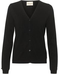 Cream - Truien & Vesten ,Zwart ,Zwarte Gebreide Vest Met V-Hals - Lyst