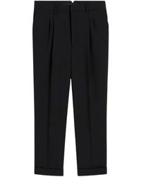 Ami Paris - Zwarte Wollen Broek Met Wortelpasvorm - Lyst
