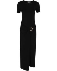 Jonathan Simkhai - Goldenes Detail Schwarzes Midi-Kleid - Lyst