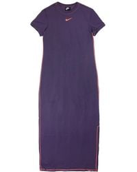 Nike - Fitness ,Paars ,Polyester Icon Clash Maxi Jurk - Lyst