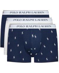 Ralph Lauren - 3 stretch boxershorts set - blaues logo - Lyst