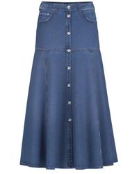 Guess - Rokken ,Blauw ,Denim Nidia Lange Rok - Lyst
