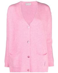 Ermanno Scervino - Cardigan rosa in misto lana e cashmere con scollo a v - Lyst