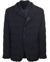Fay - Jassen ,Blauw ,Nylon Stretch Nylon Donsblazer - Lyst