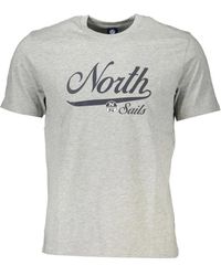 North Sails - Tops ,Grijs ,Katoen Grijze Katoenen Logo Print T-Shirt - Lyst