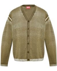 DIESEL - Truien & Vesten ,Groen ,Katoen K-Larence-Cardigan-B - Lyst