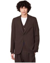 Officine Generale - Braune wolljacke 3ply - Lyst