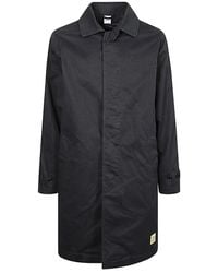 Aspesi - Lange, Blaue, Wasserdichte Jacke Mit Hemdkragen - Lyst