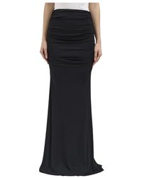 Elisabetta Franchi - Rokken ,Zwart ,Polyester Gonna Lunga - Lyst