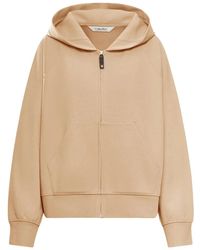 Max Mara - Hoodies & Sweatvesten ,Bruin ,Katoen Hoodie Met Volledige Ritssluiting - Lyst