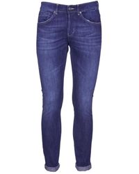 Dondup - Jeans in denim blu con dettaglio logo - Lyst