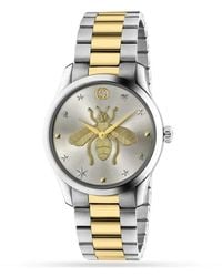 Gucci - G-timeless 38mm Stainless Steel And Pvd-plated Watch - Lyst
