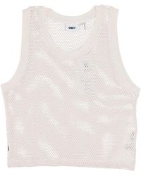 Obey - Tops ,Wit ,Katoen Mesh Tank Top Ongebleekt - Lyst