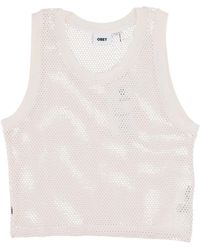 Obey - Tops ,Wit ,Katoen Mesh Tank Top Ongebleekt - Lyst