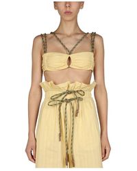 Miista - Tops ,Geel ,Katoen Mouwloze Tops - Lyst