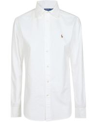 Ralph Lauren - Overhemden ,Wit ,Katoen Overhemd Met Knoopsluiting - Lyst