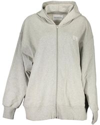 Calvin Klein - Grauer hoodie mit reißverschluss und logo - Lyst