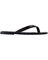 TOTEME - Braune Leder Sandalen Mit Offener Spitze - Lyst