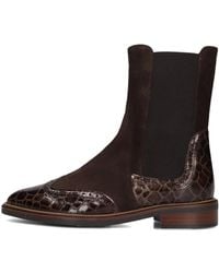 Pertini - Braune Chelsea Boots Mit Krokodil-Print - Lyst