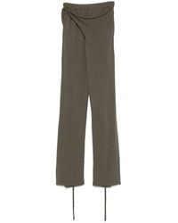 OTTOLINGER - Broeken ,Groen ,Groene Wrap Broek Met Elastische Tailleband - Lyst