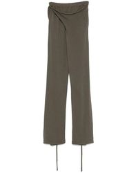 OTTOLINGER - Broeken ,Groen ,Groene Wrap Broek Met Elastische Tailleband - Lyst