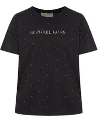 Michael Kors - Tops ,Zwart ,Katoen T-Shirt Met Studs - Lyst