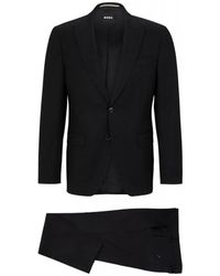 HUGO - Kostuums ,Zwart ,Leer Single-Breasted Pak - Lyst