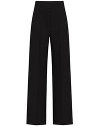 Marella - Broeken ,Zwart ,Zwarte Straight Broek Met Strass Details - Lyst