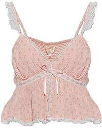 LoveShackFancy - Nicoleta Blumen-Krepp-Oberteil - Lyst