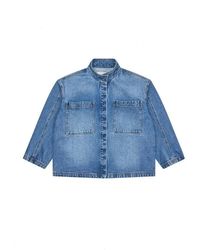 Munthe - Overhemden ,Blauw ,Denim Rappa Top - Lyst