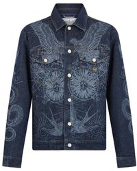 Philipp Plein - Denim Trucker Jacket Jacquard Monogram - Lyst