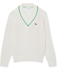 Lacoste - V-Neck Knitwear - Lyst