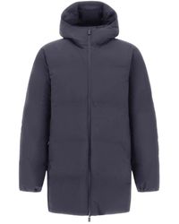 Herno - Jassen ,Blauw ,Polyester Lange Jas - Lyst