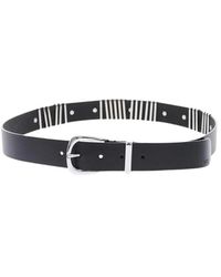 DIESEL - Leren Riem Met Zilveren Details - Lyst