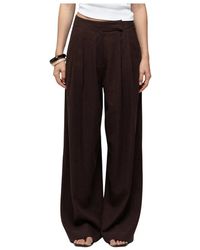 GUAJA. - Broeken ,Bruin ,Leer Jagger Tailored Broeken - Lyst