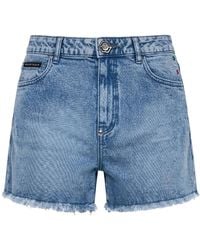 Philipp Plein - Korte Broeken ,Groen ,Katoen Hot Pants Basic - Lyst
